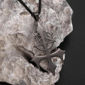 Pentagram Inverted Cross Necklace