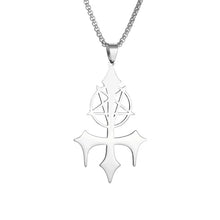 Load image into Gallery viewer, Pentagram Inverted Cross Necklace