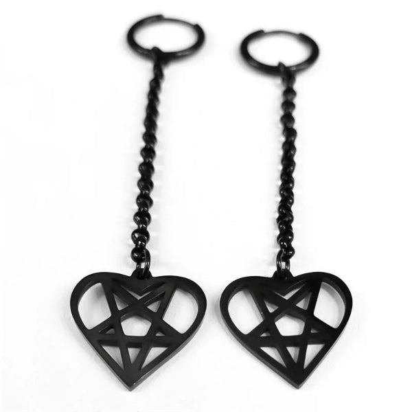 Heart Pentagram Earrings